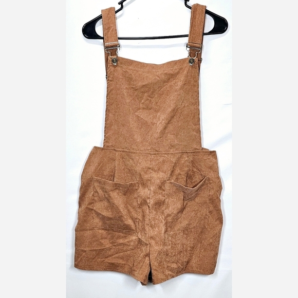 XLarge Brown Velour Overall Shorts - Picture 1 of 2
